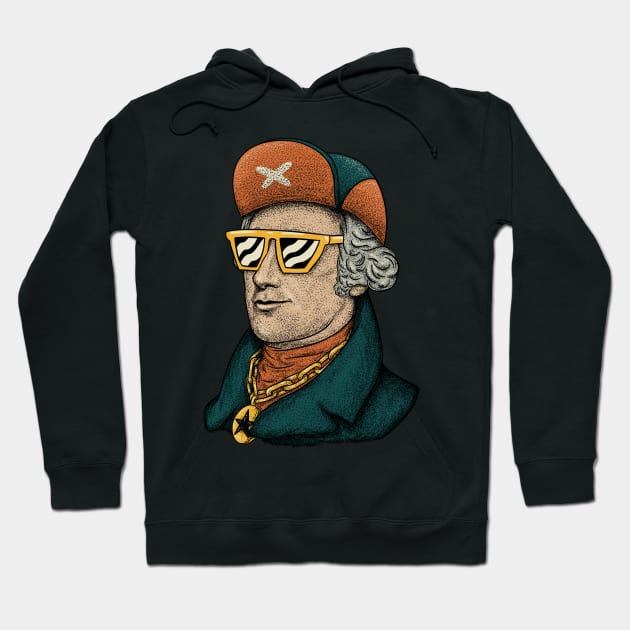 Alexander Hamilton - Totally Rad Rapper Hoodie by anycolordesigns